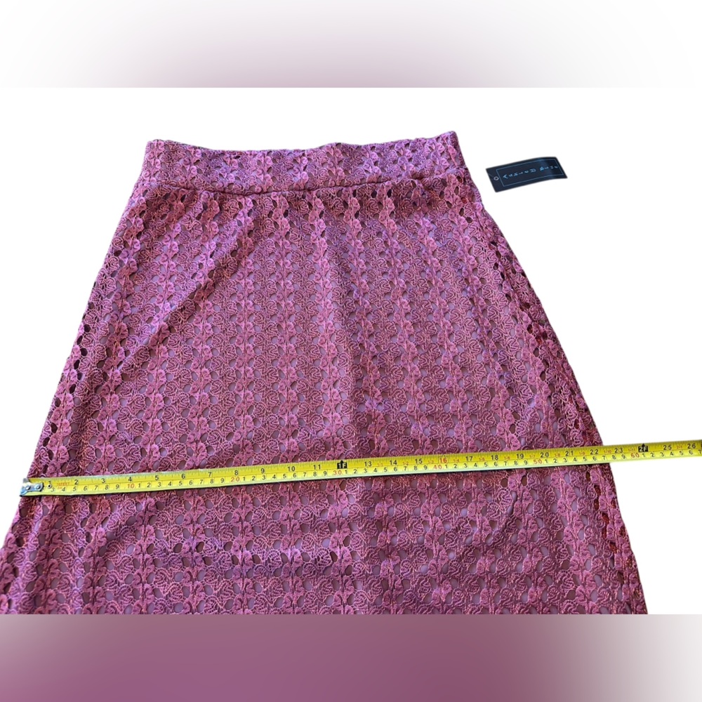 Ashley Blue Y2K Mauve Rosy Lace Maxi Skirt Deadstock NWT Made USA Vintage 2000s - Picture 10 of 13